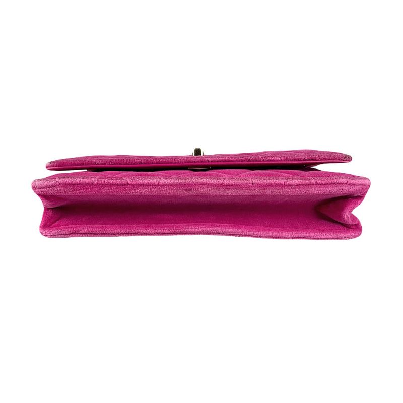Chanel Chain Wallet Velvet Pink