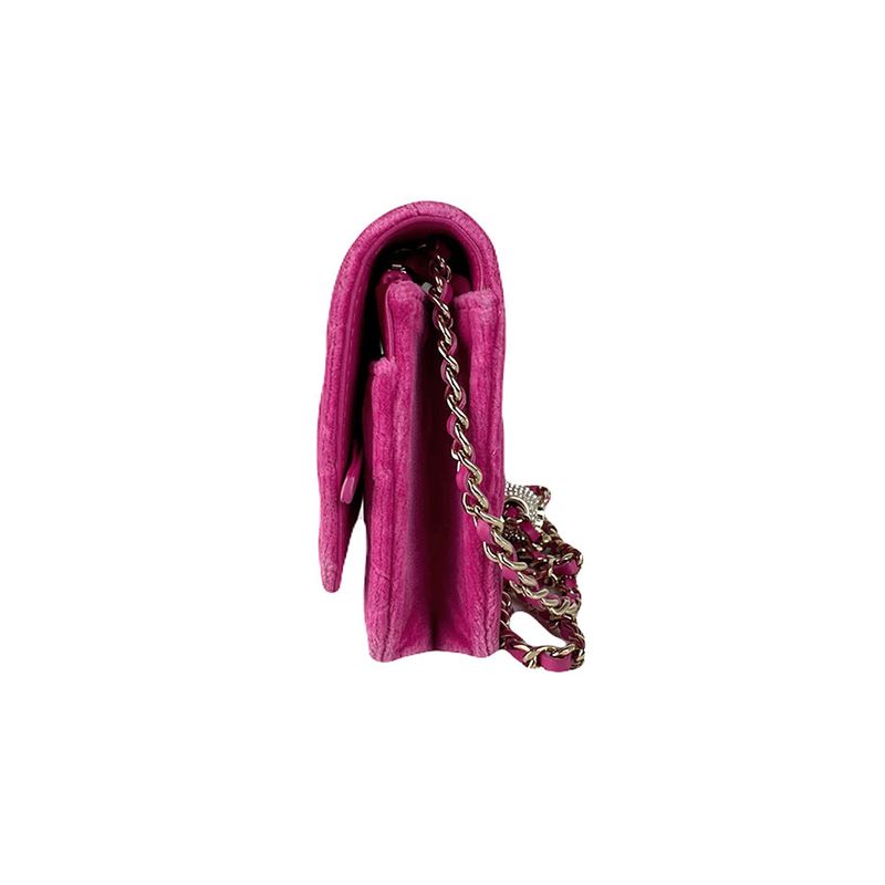 Chanel Chain Wallet Velvet Pink