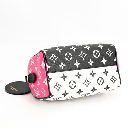 Louis Vuitton Handbag Speedy Bandouliere 20 Black White Pink