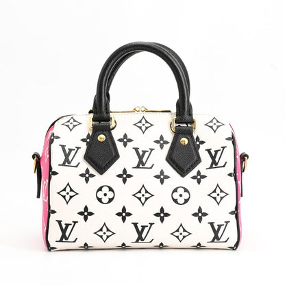 Louis Vuitton Handbag Speedy Bandouliere 20 Black White Pink