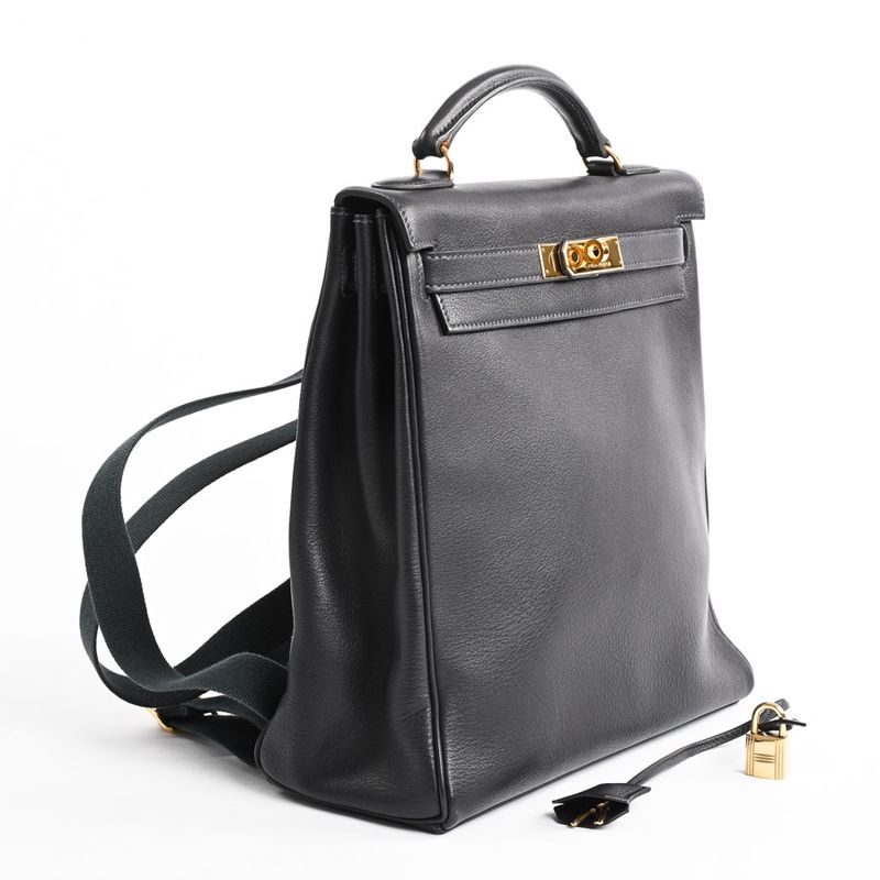 Hermes Backpack Kelly a Dos GM Blue Indigo