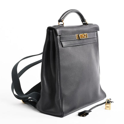 Hermes Backpack Kelly a Dos GM Blue Indigo