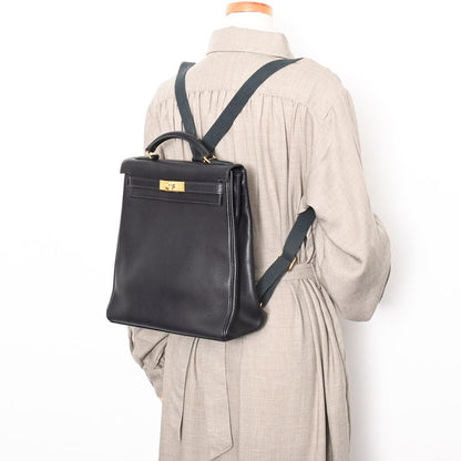 Hermes Backpack Kelly a Dos GM Blue Indigo