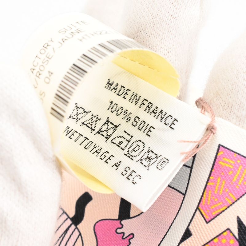 Hermes Scarf Twilly Silk Black Pink