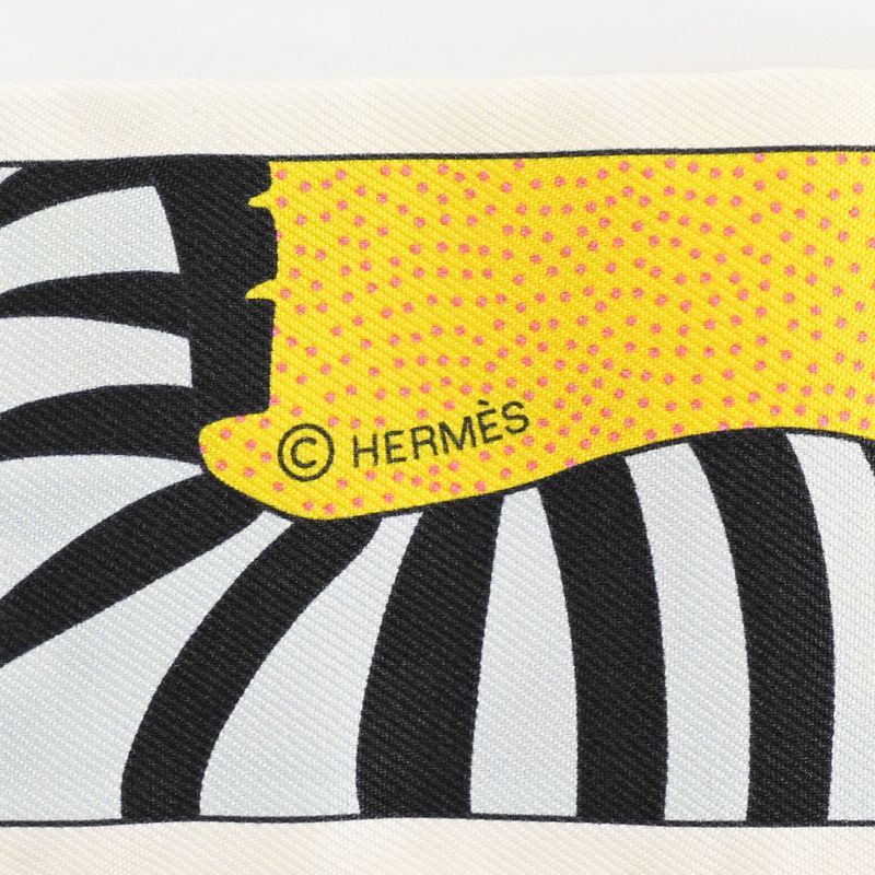Hermes Scarf Twilly Silk Black Pink