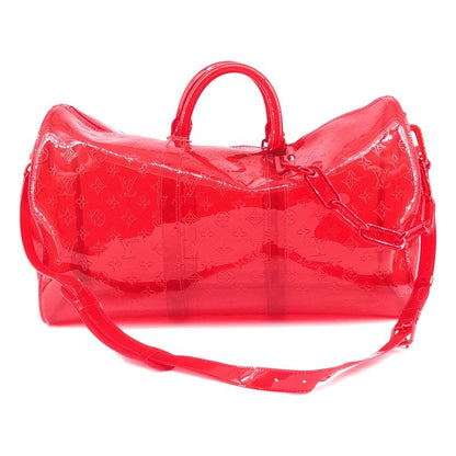 Louis Vuitton Keepall Bandouliere 50 Monogram Boston Bag Red