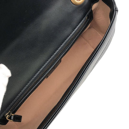 Gucci GG Marmont Flap Leather Quilted Shoulder Bag Black