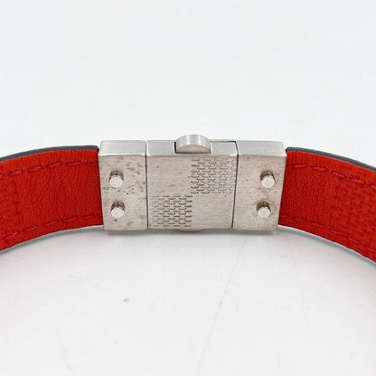 Louis Vuitton Bracelet Checkit Black Red Leather