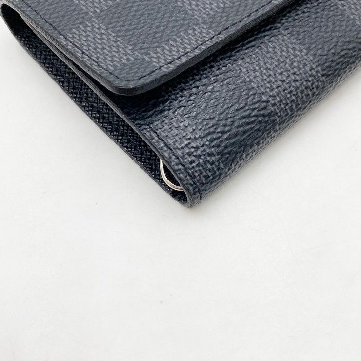 Louis Vuitton Key Case Graphite Porte Cles Voiture Black Damier Key Holder