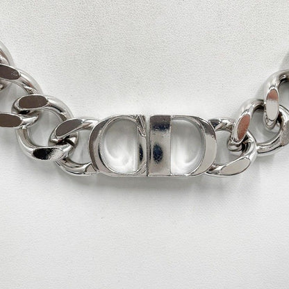 Dior Necklace Chain Link Silver Metal CD Logo