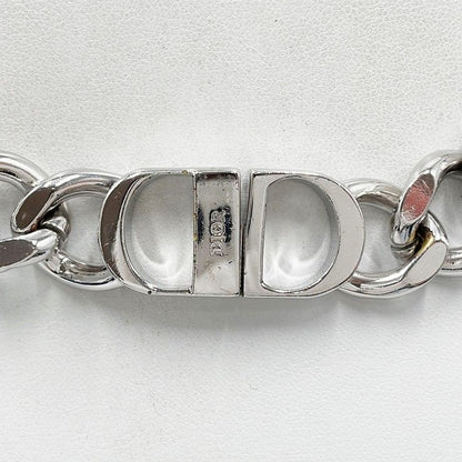 Dior Necklace Chain Link Silver Metal CD Logo