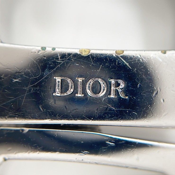 Dior Necklace Chain Link Silver Metal CD Logo