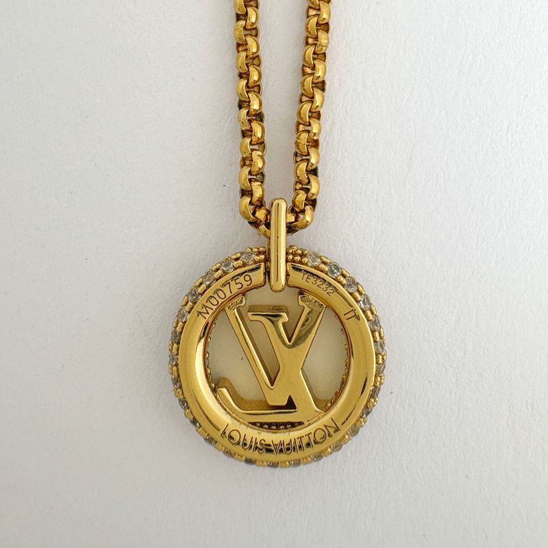 Louis Vuitton by Night Necklace LV Rhinestone Gold