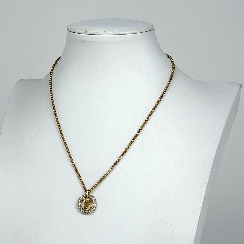 Louis Vuitton by Night Necklace LV Rhinestone Gold