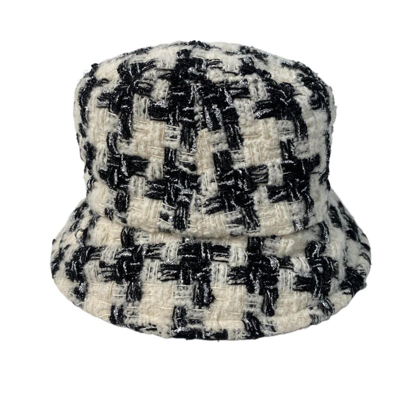 Chanel Tweed CC Logo Bucket Ivory Black