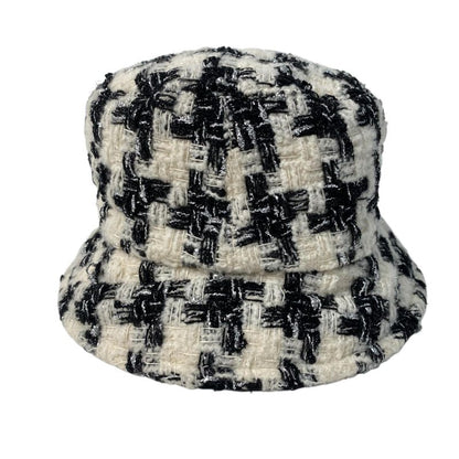 Chanel Tweed CC Logo Bucket Ivory Black