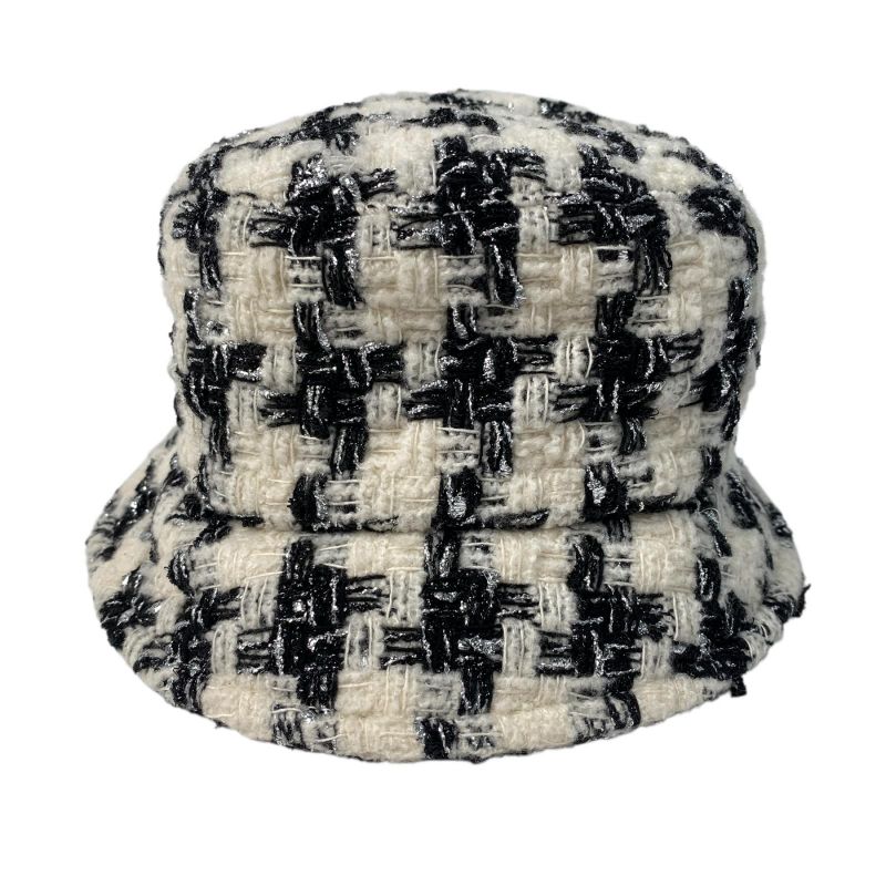 Chanel Tweed CC Logo Bucket Ivory Black
