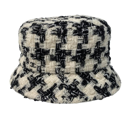 Chanel Tweed CC Logo Bucket Ivory Black