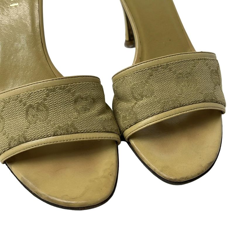 Gucci Mule 35.5 C Beige GG Pattern Leather