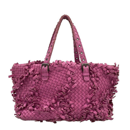 Bottega Veneta Tote Patchwork Intrecciato Lido Pink Fringe