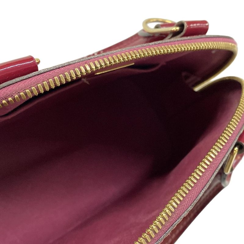 Louis Vuitton Handbag Monogram Vernis Alma BB Magenta Amarante Leather