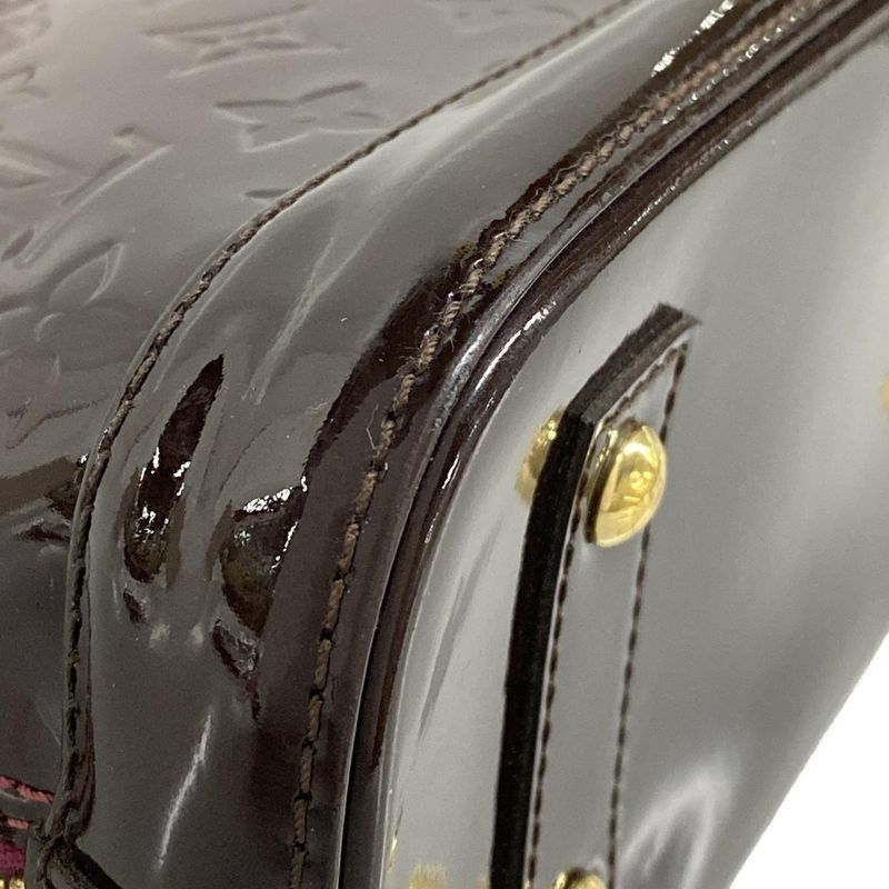 Louis Vuitton Handbag Monogram Vernis Alma BB Magenta Amarante Leather