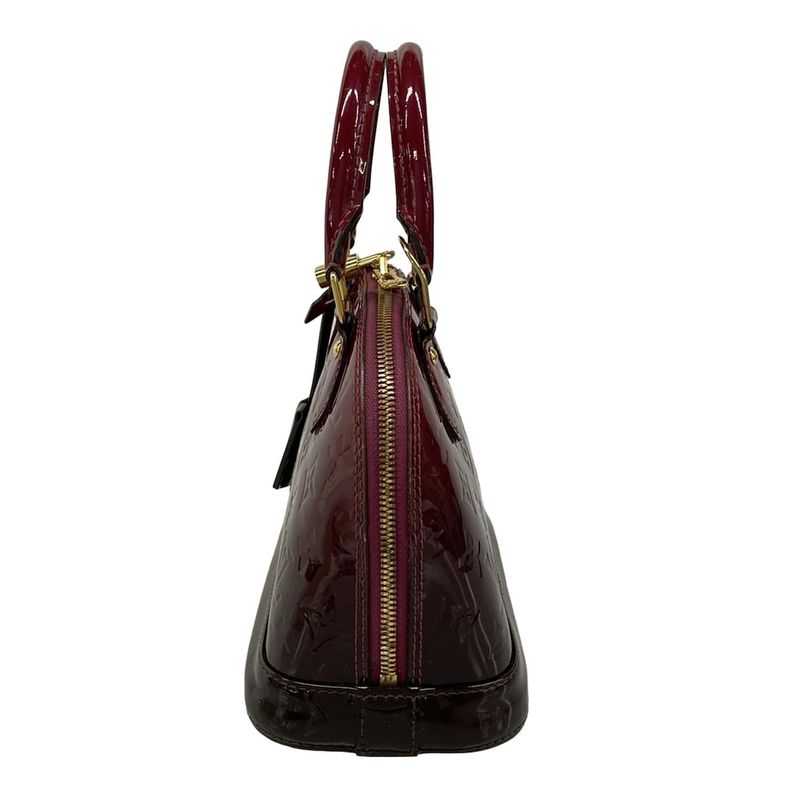 Louis Vuitton Handbag Monogram Vernis Alma BB Magenta Amarante Leather