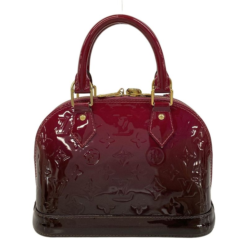 Louis Vuitton Handbag Monogram Vernis Alma BB Magenta Amarante Leather