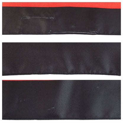 Chanel CC Logo Quilted Pattern Red Navy Black Silk Scarf Navy
