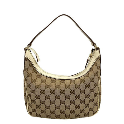 Gucci Shoulder Bag Charmi Beige Dark Brown Ivory Leather