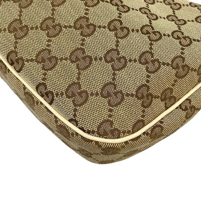 Gucci Shoulder Bag Charmi Beige Dark Brown Ivory Leather