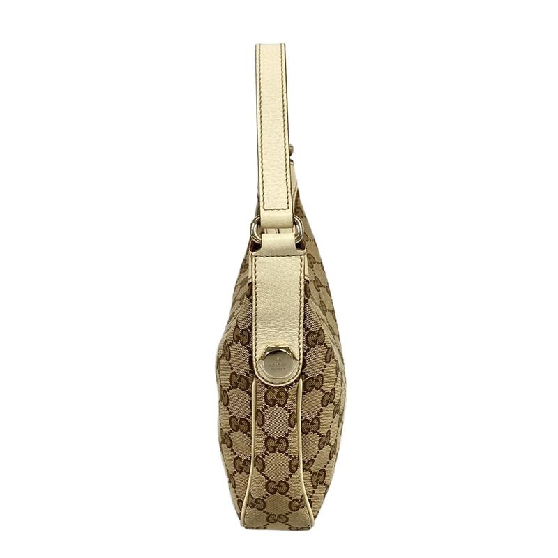 Gucci Shoulder Bag Charmi Beige Dark Brown Ivory Leather