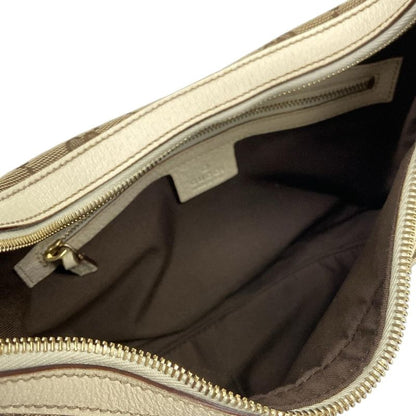 Gucci Shoulder Bag Charmi Beige Dark Brown Ivory Leather