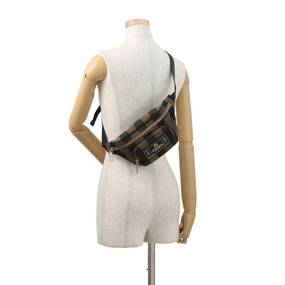 Fendi Belt Bag Pecan Stripe Pouch Black Brown
