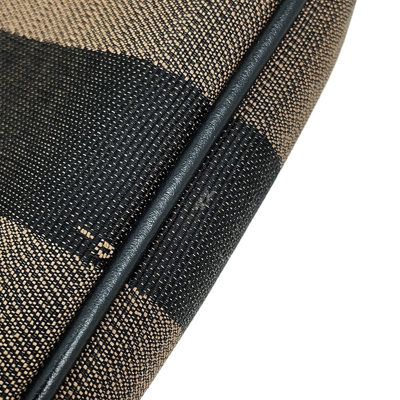 Fendi Belt Bag Pecan Stripe Pouch Black Brown