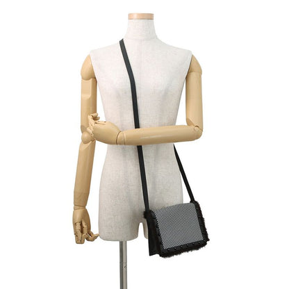 Fendi Shoulder Bag Check Studded Leather Fur