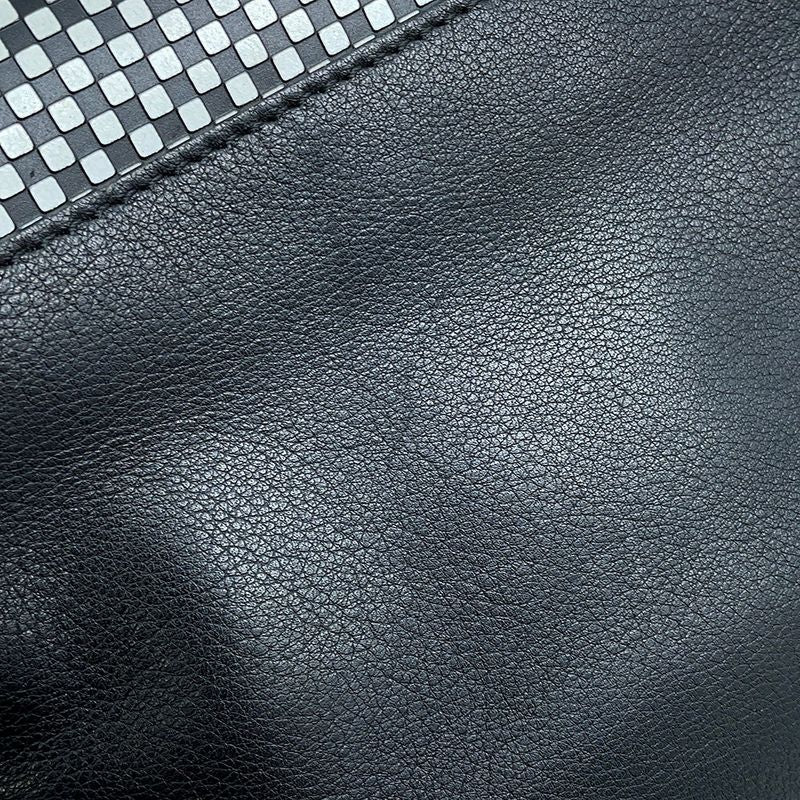 Fendi Shoulder Bag Check Studded Leather Fur