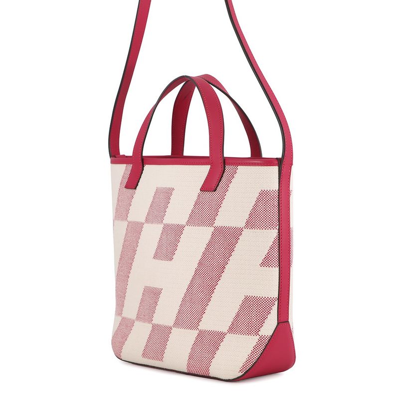 Hermes Tote H-en-Billets PM Franboise Toile Ash Swift 2-Way Framboise