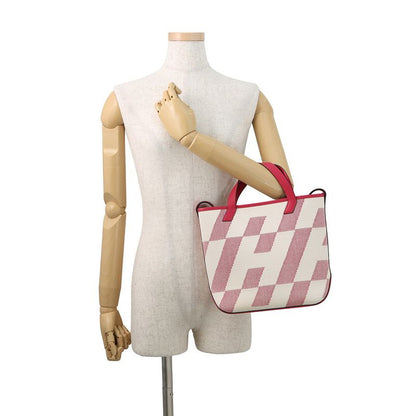 Hermes Tote H-en-Billets PM Franboise Toile Ash Swift 2-Way Framboise