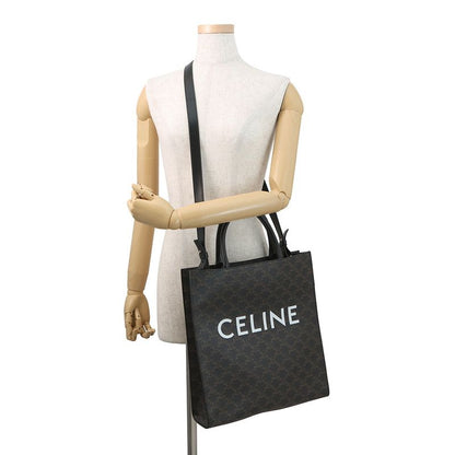 Celine Tote Triomphe Vertical Cover 2-Way Shoulder Bag Brown Black