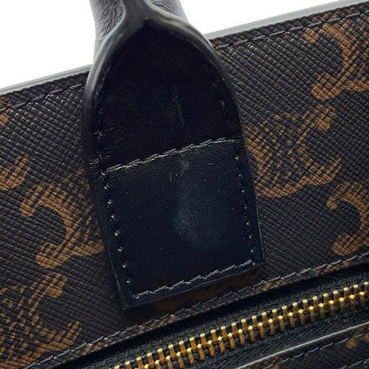 Celine Tote Triomphe Vertical Cover 2-Way Shoulder Bag Brown Black