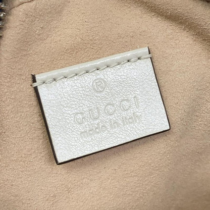 Gucci Shoulder Bag GG Marmont Round Mini Navy White Chain