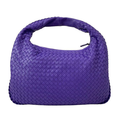Bottega Veneta Shoulder Bag Intrecciato Purple Leather