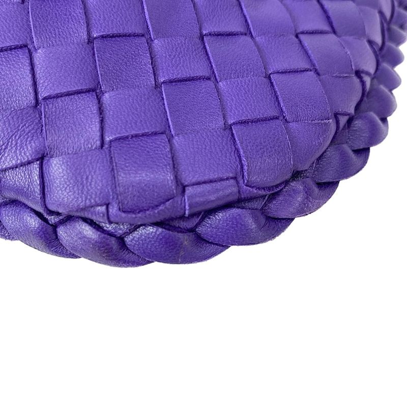 Bottega Veneta Shoulder Bag Intrecciato Purple Leather
