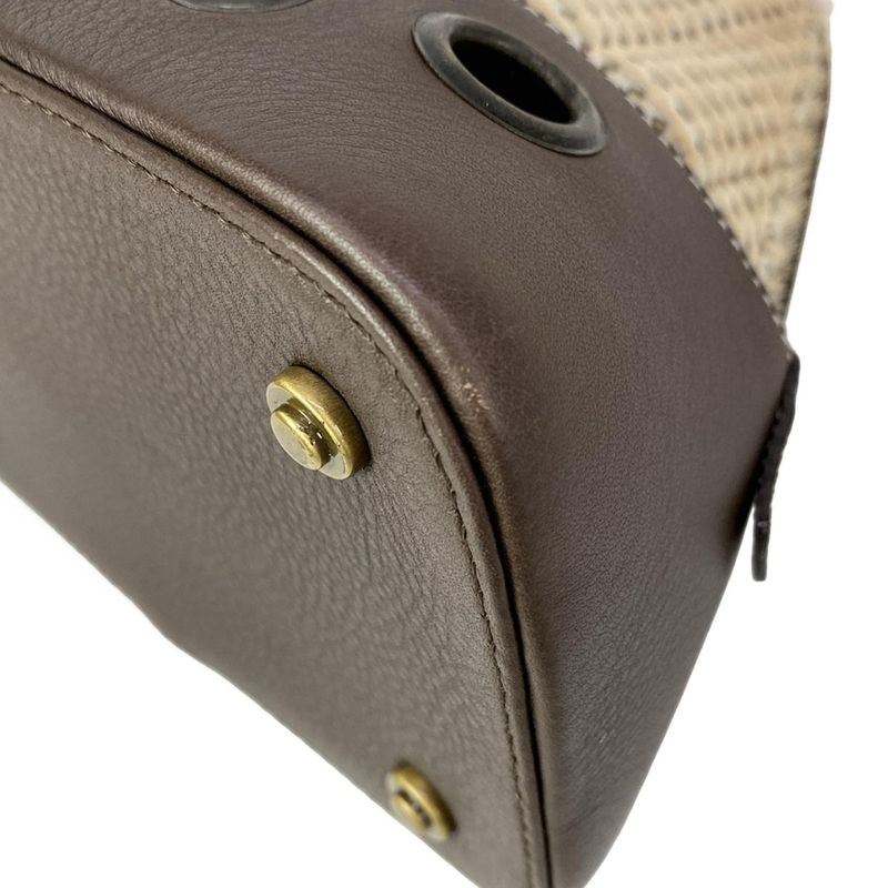 Dior Handbag Trailer Dark Brown Ivory Perforated Leather Dark