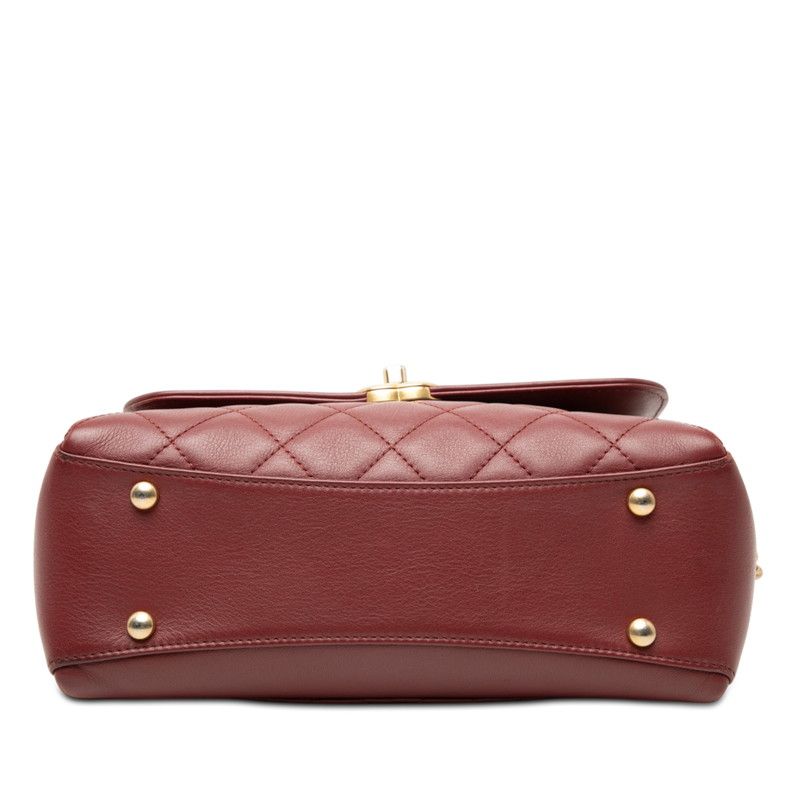 Chanel CC Logo Quilted Crossbody Chain Shoulder Bag Wine Red Wine Bold