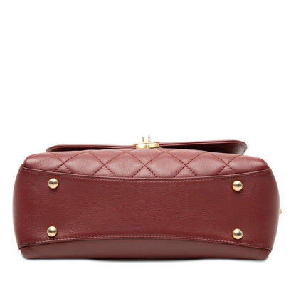 Chanel CC Logo Quilted Crossbody Chain Shoulder Bag Wine Red Wine Bold
