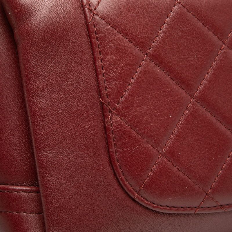 Chanel CC Logo Quilted Crossbody Chain Shoulder Bag Wine Red Wine Bold