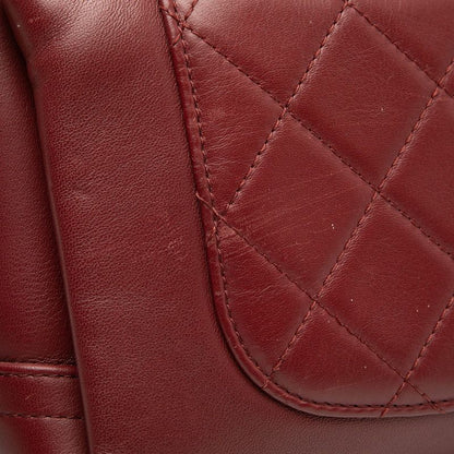 Chanel CC Logo Quilted Crossbody Chain Shoulder Bag Wine Red Wine Bold