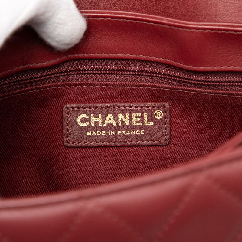 Chanel CC Logo Quilted Crossbody Chain Shoulder Bag Wine Red Wine Bold